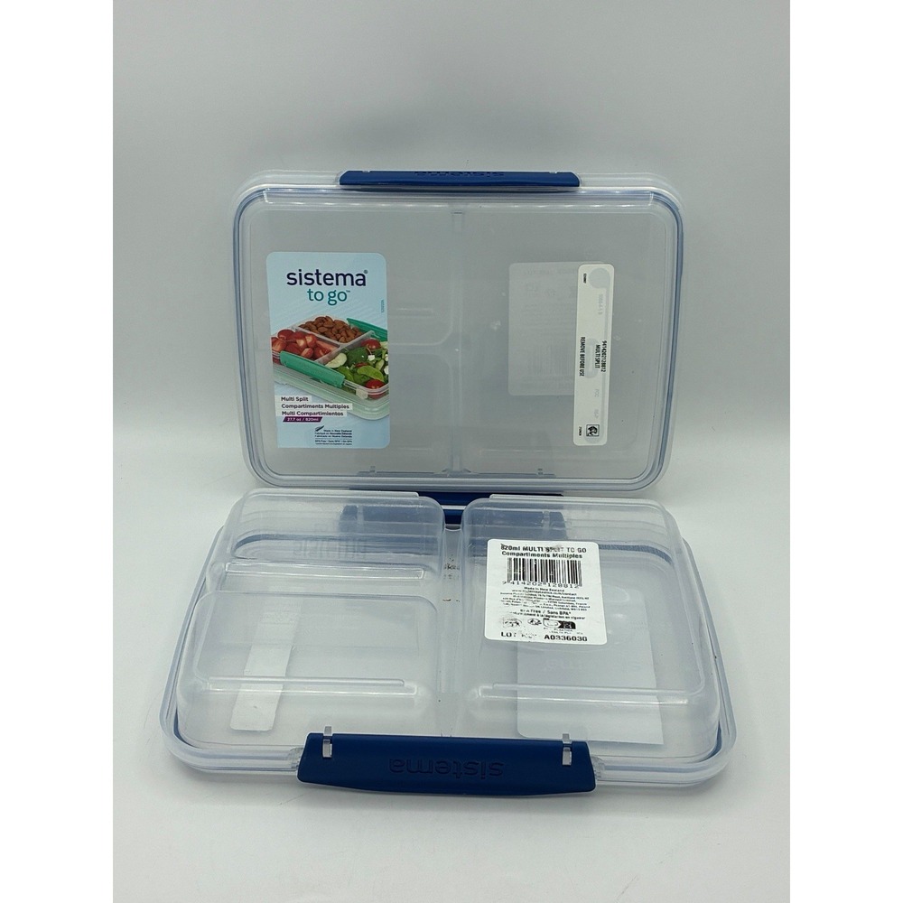 Set of 2 Sistema To Go Split Food Storage Containers 27.7oz 820ml Meal Prep